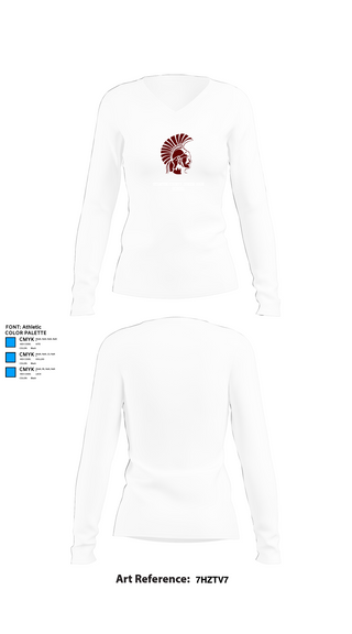 Womens Long Sleeve Vneck Shirt, Stanton County Junior High School, Spirit Store, Teamtime, Team time, sublimation, custom sports apparel, team uniforms, spirit wear, spiritwear, sports uniforms, custom shirts, team store, custom team store, fundraiser sports, apparel fundraiser