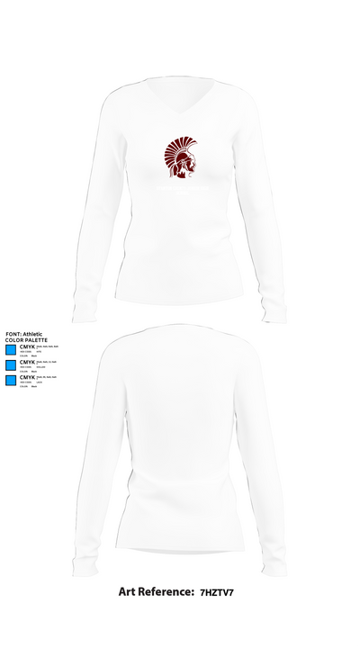 Stanton County Junior High School 11038942 Women's Long Sleeve V-neck Shirt - 15