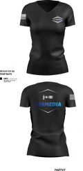 724MEDIA Women's Short Sleeve V-neck Shirt - 27