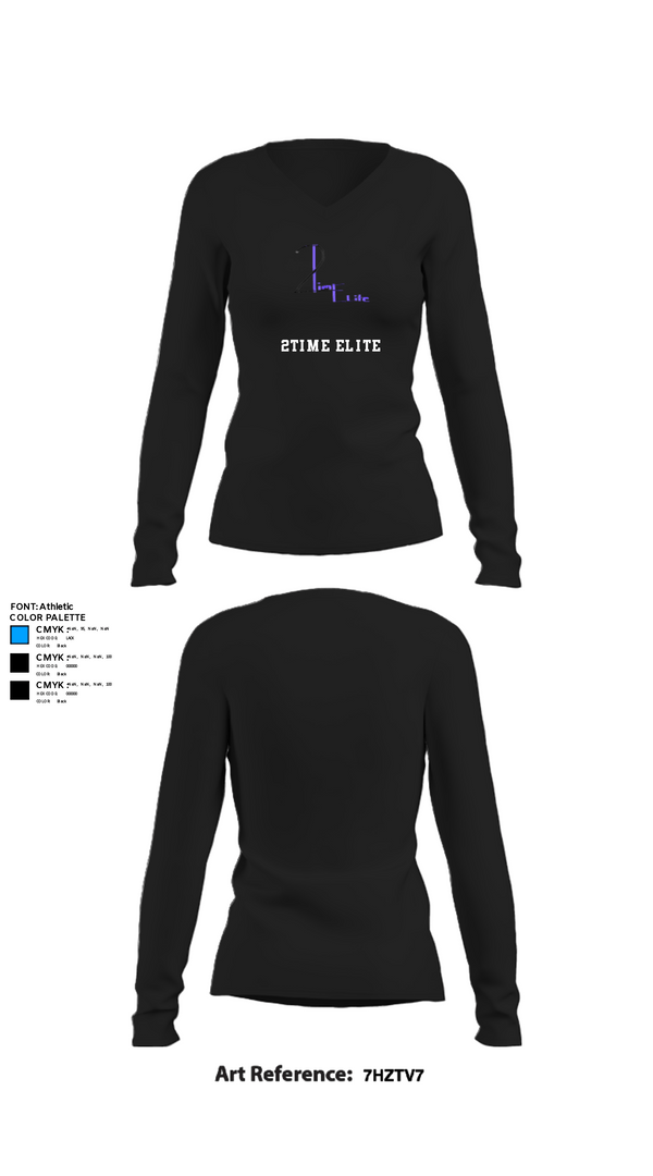 Women's Long Sleeve Vneck Shirt, 2time elite, Women's Basketball, Teamtime, Team time, sublimation, custom sports apparel, team uniforms, spirit wear, spiritwear, sports uniforms, custom shirts, team store, custom team store, fundraiser sports, apparel fundraiser