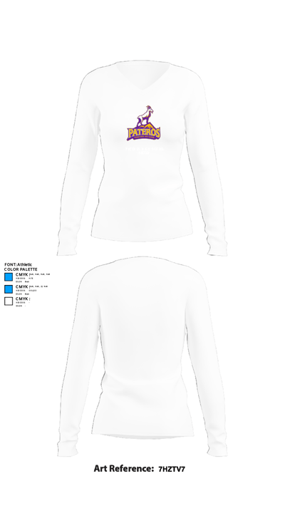 Pateros High School Soccer 86297938 Women's Long Sleeve V-neck Shirt - 15