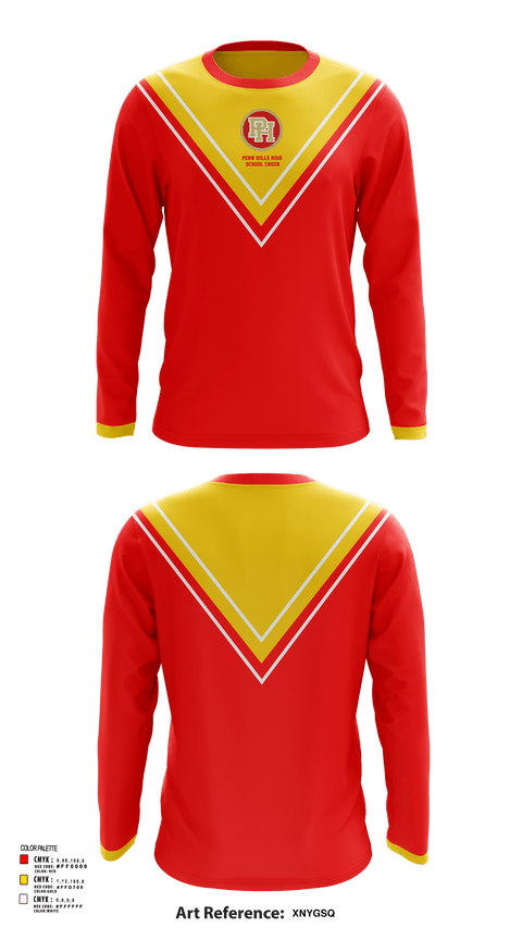 Long Sleeve Performance Shirt, Penn Hills High School Cheer, Cheer, Teamtime, Team time, sublimation, custom sports apparel, team uniforms, spirit wear, spiritwear, sports uniforms, custom shirts, team store, custom team store, fundraiser sports, apparel fundraiser