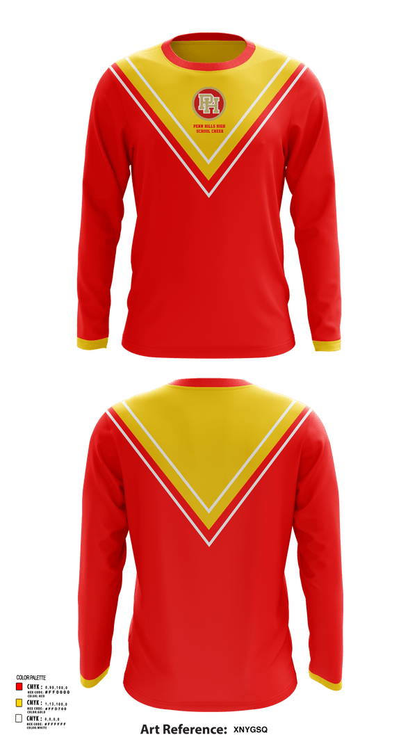Long Sleeve Performance Shirt, Penn Hills High School Cheer, Cheer, Teamtime, Team time, sublimation, custom sports apparel, team uniforms, spirit wear, spiritwear, sports uniforms, custom shirts, team store, custom team store, fundraiser sports, apparel fundraiser