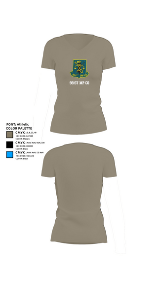 Womens Short Sleeve Vneck Shirt, 981st MP CO, , Teamtime, Team time, sublimation, custom sports apparel, team uniforms, spirit wear, spiritwear, sports uniforms, custom shirts, team store, custom team store, fundraiser sports, apparel fundraiser