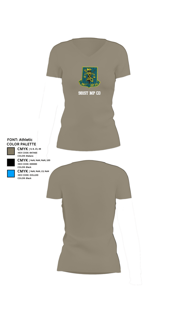 Womens Short Sleeve Vneck Shirt, 981st MP CO, , Teamtime, Team time, sublimation, custom sports apparel, team uniforms, spirit wear, spiritwear, sports uniforms, custom shirts, team store, custom team store, fundraiser sports, apparel fundraiser