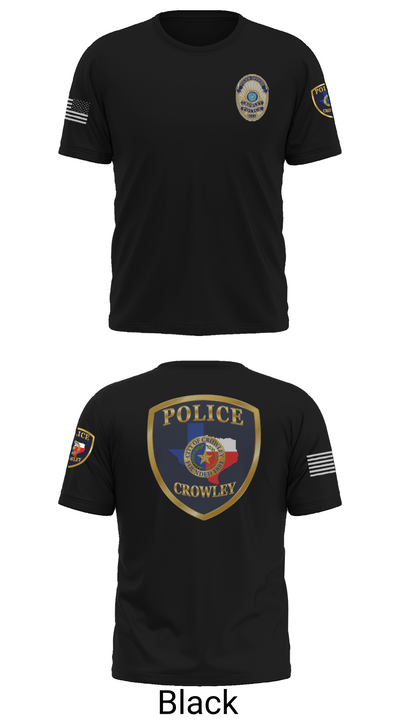 Crowley Police Department 8097883 Old School Cotton Feel Shirt - 29