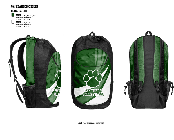 Gear Bag, Panthers Volleyball, Women's Volleyball, Teamtime, Team time, sublimation, custom sports apparel, team uniforms, spirit wear, spiritwear, sports uniforms, custom shirts, team store, custom team store, fundraiser sports, apparel fundraiser