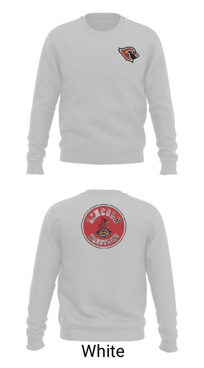 Lincoln High School Wrestling 87606479 Crew Neck Sweatshirt - 2