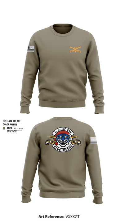 Delta Troop 3-17 CAV 34890879 Crew Neck Sweatshirt - 23