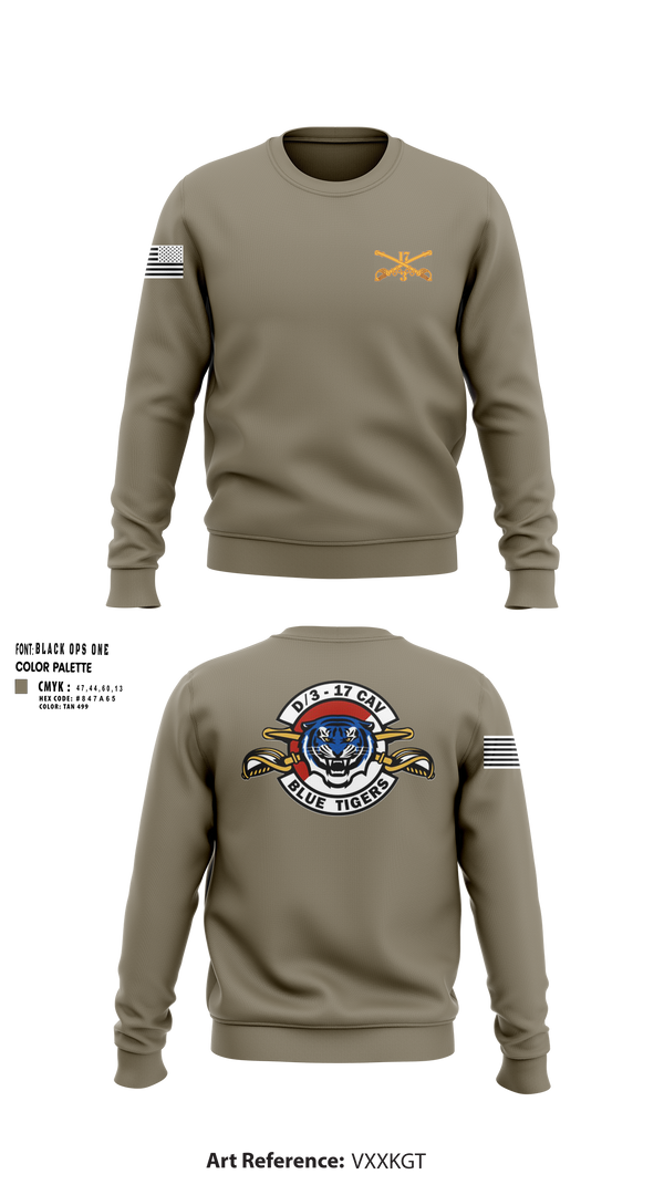 Crew Neck Sweatshirt, Delta Troop 3-17 CAV, , Teamtime, Team time, sublimation, custom sports apparel, team uniforms, spirit wear, spiritwear, sports uniforms, custom shirts, team store, custom team store, fundraiser sports, apparel fundraiser