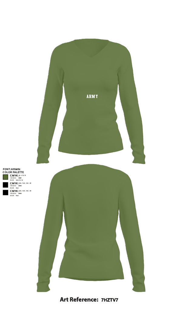 Women's Long Sleeve Vneck Shirt, 3/319th AFAR, Army, Teamtime, Team time, sublimation, custom sports apparel, team uniforms, spirit wear, spiritwear, sports uniforms, custom shirts, team store, custom team store, fundraiser sports, apparel fundraiser
