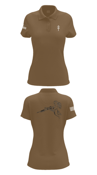 Women's Short Sleeve Performance Polo, 2/2 3rd PLT Weapon SquadE TRP 3RD PLT WEAPONS SQUAD, Army, Teamtime, Team time, sublimation, custom sports apparel, team uniforms, spirit wear, spiritwear, sports uniforms, custom shirts, team store, custom team store, fundraiser sports, apparel fundraiser