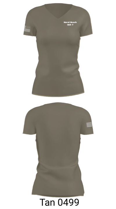 Naval Beach Unit 7 66179566 Women's Short Sleeve V-neck Shirt - 65