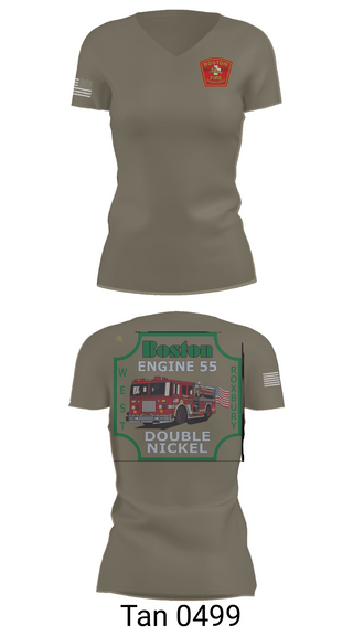 Womens Short Sleeve Vneck Shirt, Boston Fire Department Engine 55, , Teamtime, Team time, sublimation, custom sports apparel, team uniforms, spirit wear, spiritwear, sports uniforms, custom shirts, team store, custom team store, fundraiser sports, apparel fundraiser