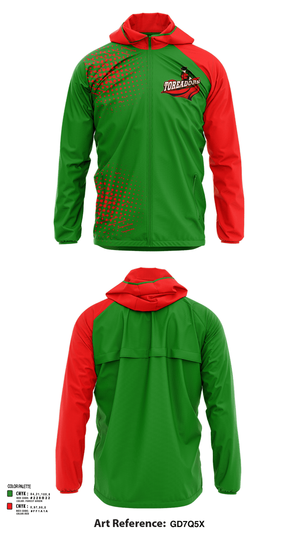 Windbreaker, Boone Toreadors Track & Field, Track & Field, Teamtime, Team time, sublimation, custom sports apparel, team uniforms, spirit wear, spiritwear, sports uniforms, custom shirts, team store, custom team store, fundraiser sports, apparel fundraiser
