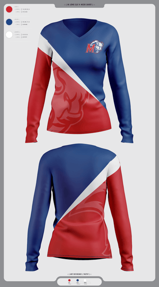 Womens Long Sleeve Vneck Shirt, Madras High School Cross Country, Cross Country, Teamtime, Team time, sublimation, custom sports apparel, team uniforms, spirit wear, spiritwear, sports uniforms, custom shirts, team store, custom team store, fundraiser sports, apparel fundraiser