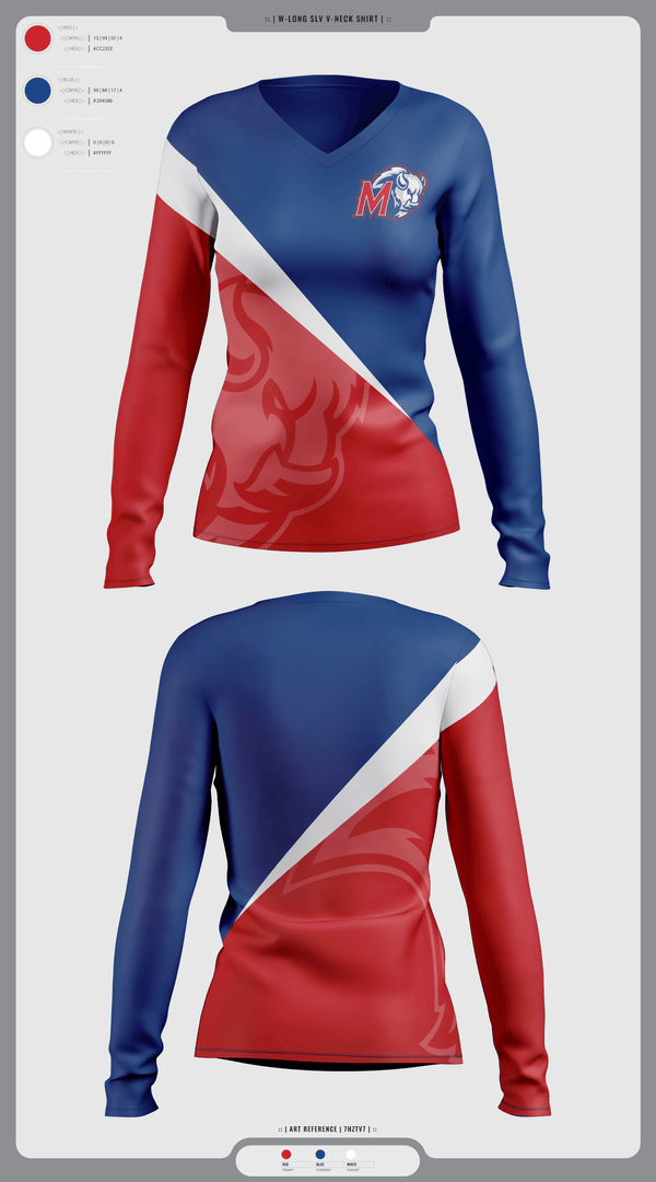 Womens Long Sleeve Vneck Shirt, Madras High School Cross Country, Cross Country, Teamtime, Team time, sublimation, custom sports apparel, team uniforms, spirit wear, spiritwear, sports uniforms, custom shirts, team store, custom team store, fundraiser sports, apparel fundraiser