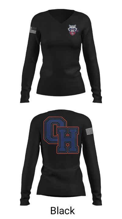 Oak Hill High School 95566271 Women's Long Sleeve V-neck Shirt - 35