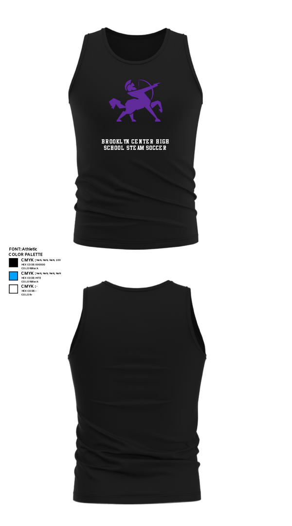 Tank Top, Brooklyn Center High School Steam Soccer, Men's Soccer, Teamtime, Team time, sublimation, custom sports apparel, team uniforms, spirit wear, spiritwear, sports uniforms, custom shirts, team store, custom team store, fundraiser sports, apparel fundraiser