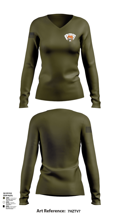 397TH SC 58386436 Women's Long Sleeve V-neck Shirt - 135