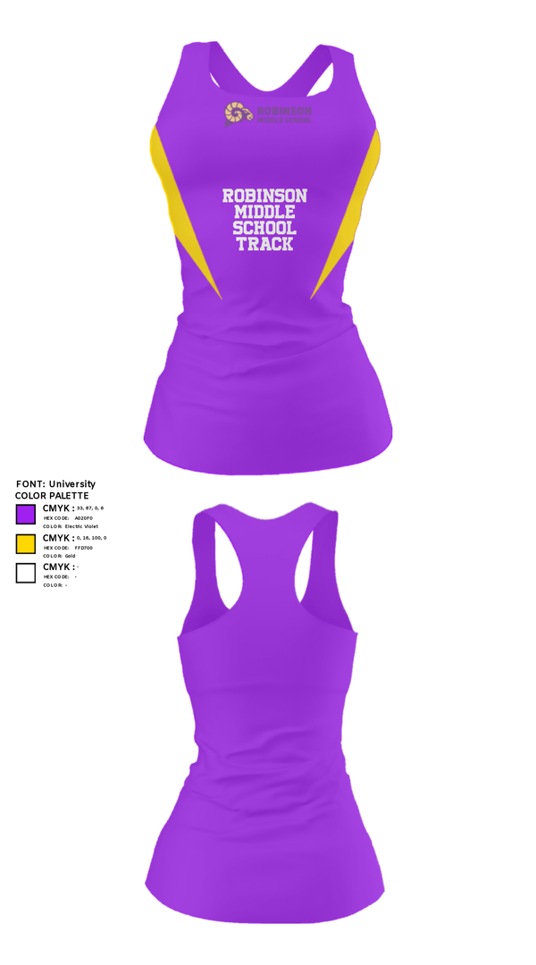 Tank Top, Robinson Middle School Track, Track & Field, Teamtime, Team time, sublimation, custom sports apparel, team uniforms, spirit wear, spiritwear, sports uniforms, custom shirts, team store, custom team store, fundraiser sports, apparel fundraiser