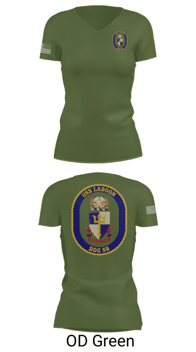 USS LABOON - DDG 58 14402394 Women's Short Sleeve V-neck Shirt - 46