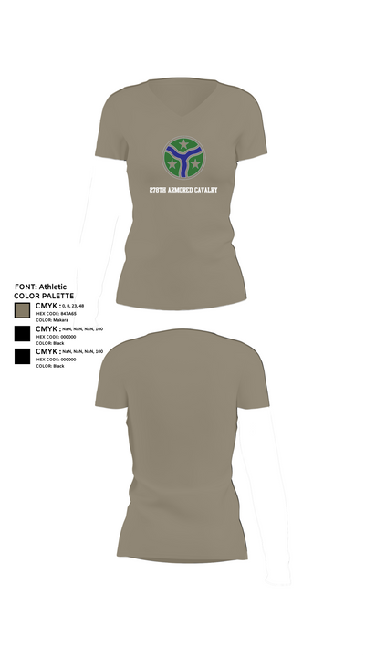 278th Armored Cavalry 65599627 Women's Short Sleeve V-neck Shirt - 64
