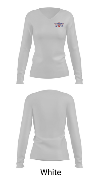 Womens Long Sleeve Vneck Shirt, Top Gun, Spirit Store, Teamtime, Team time, sublimation, custom sports apparel, team uniforms, spirit wear, spiritwear, sports uniforms, custom shirts, team store, custom team store, fundraiser sports, apparel fundraiser