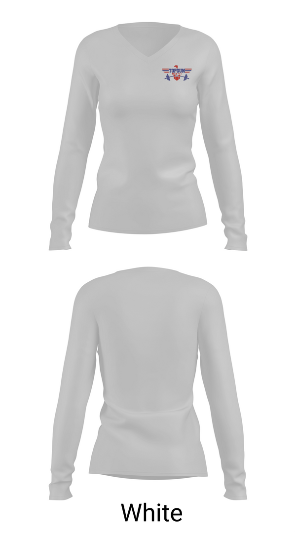 Womens Long Sleeve Vneck Shirt, Top Gun, Spirit Store, Teamtime, Team time, sublimation, custom sports apparel, team uniforms, spirit wear, spiritwear, sports uniforms, custom shirts, team store, custom team store, fundraiser sports, apparel fundraiser