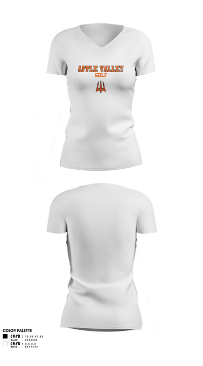 Apple Valley Sun Devils 42610667 Women's Short Sleeve V-neck Shirt - 5