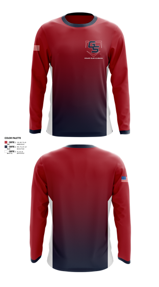 Long Sleeve Performance Shirt, Grand Slam Alabama, Baseball, Teamtime, Team time, sublimation, custom sports apparel, team uniforms, spirit wear, spiritwear, sports uniforms, custom shirts, team store, custom team store, fundraiser sports, apparel fundraiser