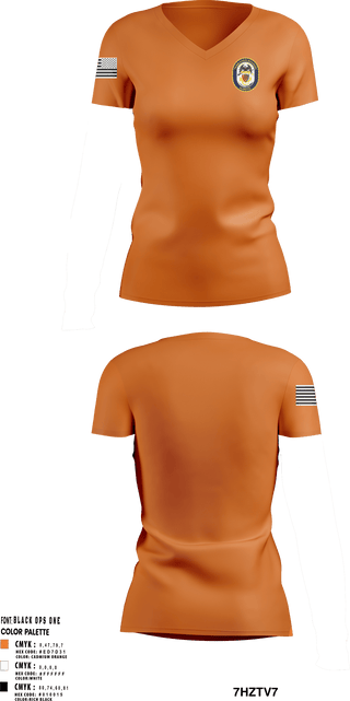 Womens Short Sleeve Vneck Shirt, Tabb NJROTC, Navy, Teamtime, Team time, sublimation, custom sports apparel, team uniforms, spirit wear, spiritwear, sports uniforms, custom shirts, team store, custom team store, fundraiser sports, apparel fundraiser