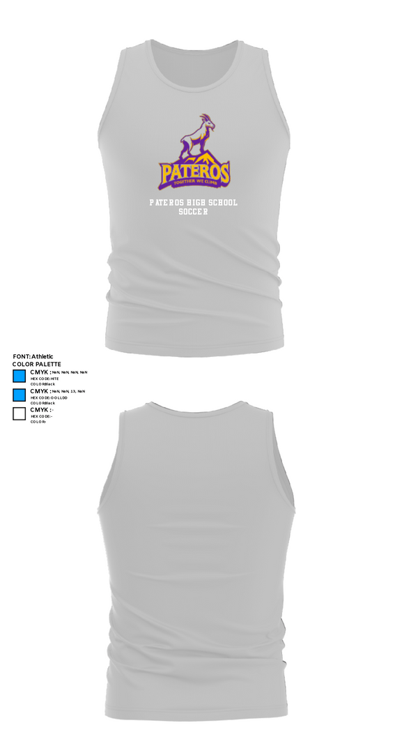 Tank Top, Pateros High School Soccer, Women's Soccer, Teamtime, Team time, sublimation, custom sports apparel, team uniforms, spirit wear, spiritwear, sports uniforms, custom shirts, team store, custom team store, fundraiser sports, apparel fundraiser