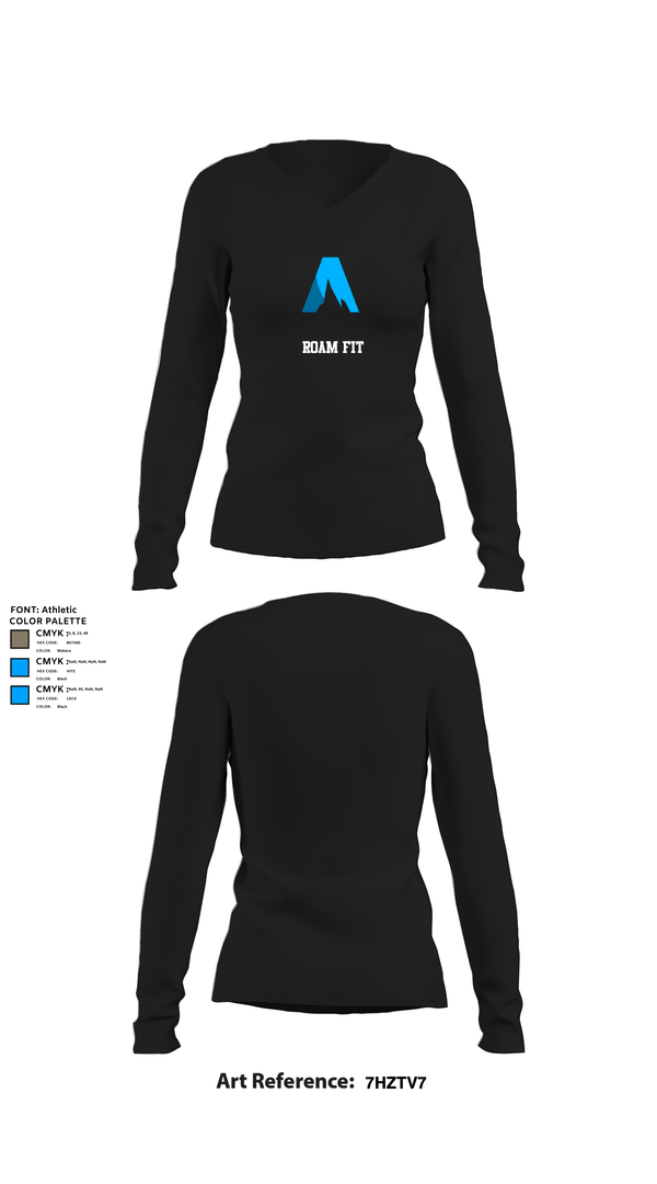 Womens Long Sleeve Vneck Shirt, Roam FIT, , Teamtime, Team time, sublimation, custom sports apparel, team uniforms, spirit wear, spiritwear, sports uniforms, custom shirts, team store, custom team store, fundraiser sports, apparel fundraiser