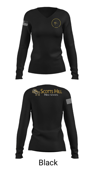 Womens Long Sleeve Vneck Shirt, Scotts Hill High School Band, Spirit Store, Teamtime, Team time, sublimation, custom sports apparel, team uniforms, spirit wear, spiritwear, sports uniforms, custom shirts, team store, custom team store, fundraiser sports, apparel fundraiser