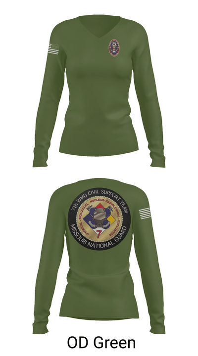 7th CST 5552337 Women's Long Sleeve V-neck Shirt -1 57