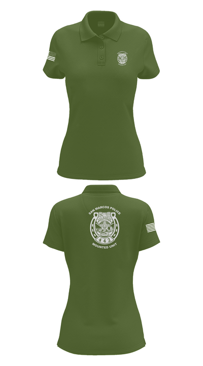 San Marcos Police Mounted Unit 48191371 Women's Short Sleeve Performance Polo  - 52
