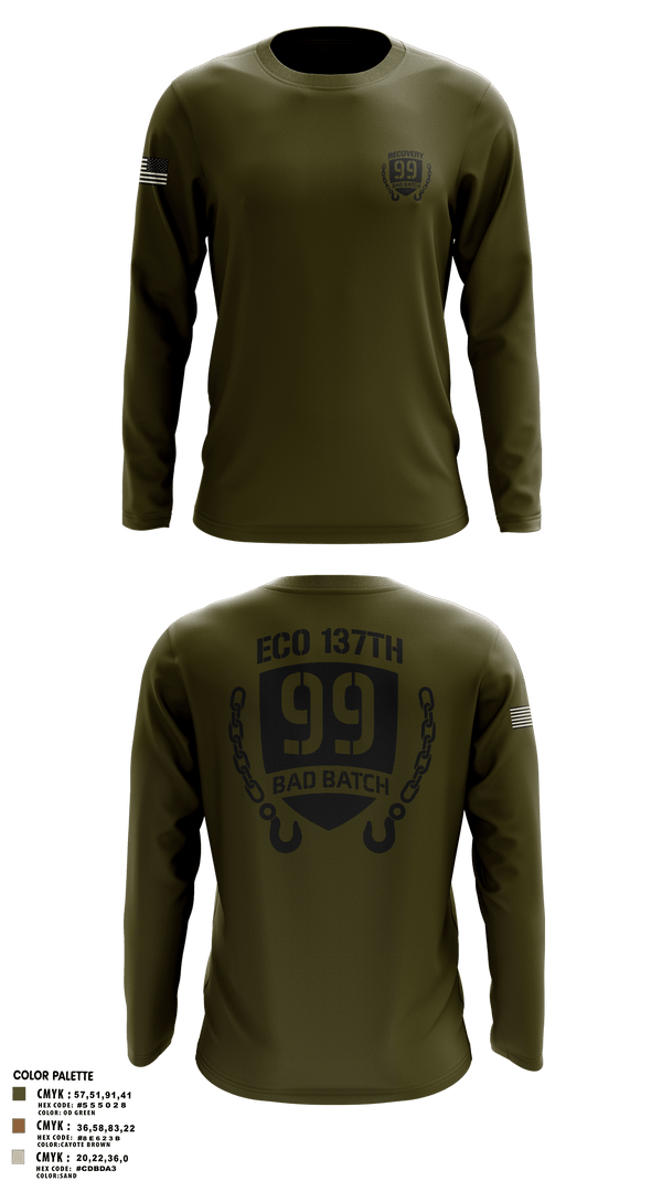 Long Sleeve Performance Shirt, 137th Echo Company1-137th AV E co, National Guard, Teamtime, Team time, sublimation, custom sports apparel, team uniforms, spirit wear, spiritwear, sports uniforms, custom shirts, team store, custom team store, fundraiser sports, apparel fundraiser