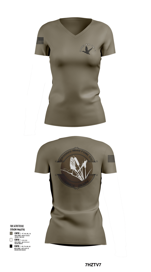 Womens Short Sleeve Vneck Shirt, Crooked Wing Fowl Co., , Teamtime, Team time, sublimation, custom sports apparel, team uniforms, spirit wear, spiritwear, sports uniforms, custom shirts, team store, custom team store, fundraiser sports, apparel fundraiser