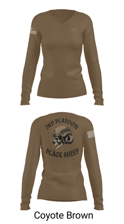 3rd PLT Black Sheep 32884167 Women's Long Sleeve V-neck Shirt - 17