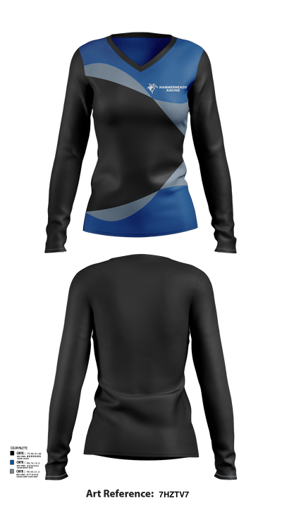 Hammerheads Racing 36736436 Women's Long Sleeve V-neck Shirt - 107