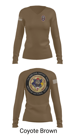 Womens Long Sleeve Vneck Shirt 1, 7th CST, Army, Teamtime, Team time, sublimation, custom sports apparel, team uniforms, spirit wear, spiritwear, sports uniforms, custom shirts, team store, custom team store, fundraiser sports, apparel fundraiser