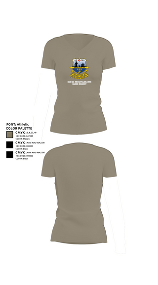 Womens Short Sleeve Vneck Shirt, Echo Co. 2nd battalion, 25th Marine Regiment, , Teamtime, Team time, sublimation, custom sports apparel, team uniforms, spirit wear, spiritwear, sports uniforms, custom shirts, team store, custom team store, fundraiser sports, apparel fundraiser