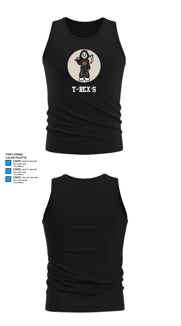Tank Top, T-Rex’s, Men's Basketball, Teamtime, Team time, sublimation, custom sports apparel, team uniforms, spirit wear, spiritwear, sports uniforms, custom shirts, team store, custom team store, fundraiser sports, apparel fundraiser