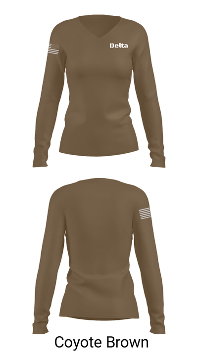 Delta 76372611 Women's Long Sleeve V-neck Shirt - 16