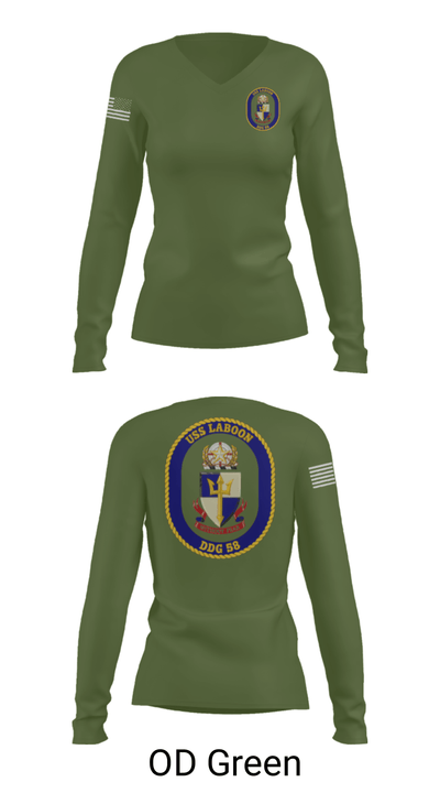 USS LABOON - DDG 58 14402394 Women's Long Sleeve V-neck Shirt - 54
