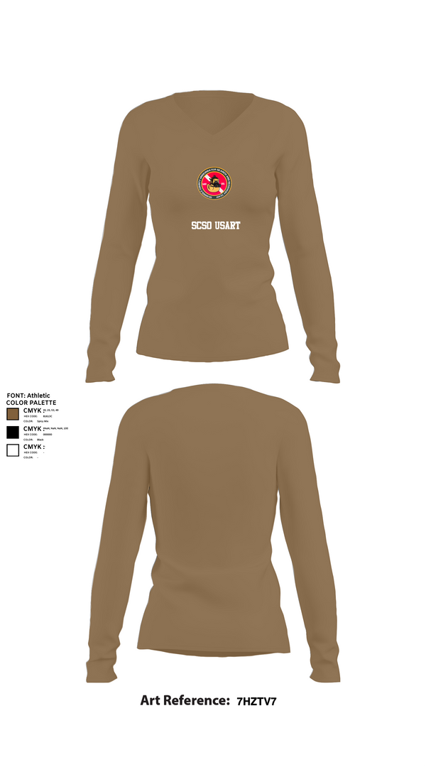 Womens Long Sleeve Vneck Shirt, SCSO USART, , Teamtime, Team time, sublimation, custom sports apparel, team uniforms, spirit wear, spiritwear, sports uniforms, custom shirts, team store, custom team store, fundraiser sports, apparel fundraiser