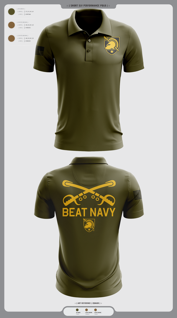 Short Sleeve Performance Polo, HORNET BATTALION, Army, Teamtime, Team time, sublimation, custom sports apparel, team uniforms, spirit wear, spiritwear, sports uniforms, custom shirts, team store, custom team store, fundraiser sports, apparel fundraiser