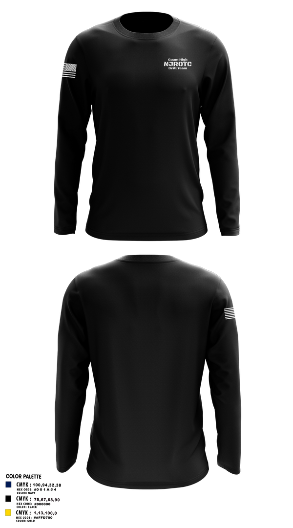Long Sleeve Performance Shirt, Guam High NJROTC Drill Team, , Teamtime, Team time, sublimation, custom sports apparel, team uniforms, spirit wear, spiritwear, sports uniforms, custom shirts, team store, custom team store, fundraiser sports, apparel fundraiser