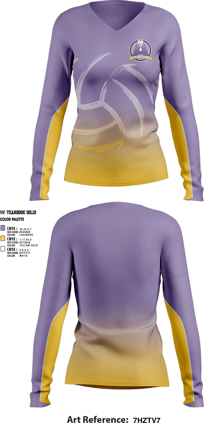 Amsterdam High School Volleyball 89487268 Women's Long Sleeve V-neck Shirt - 5